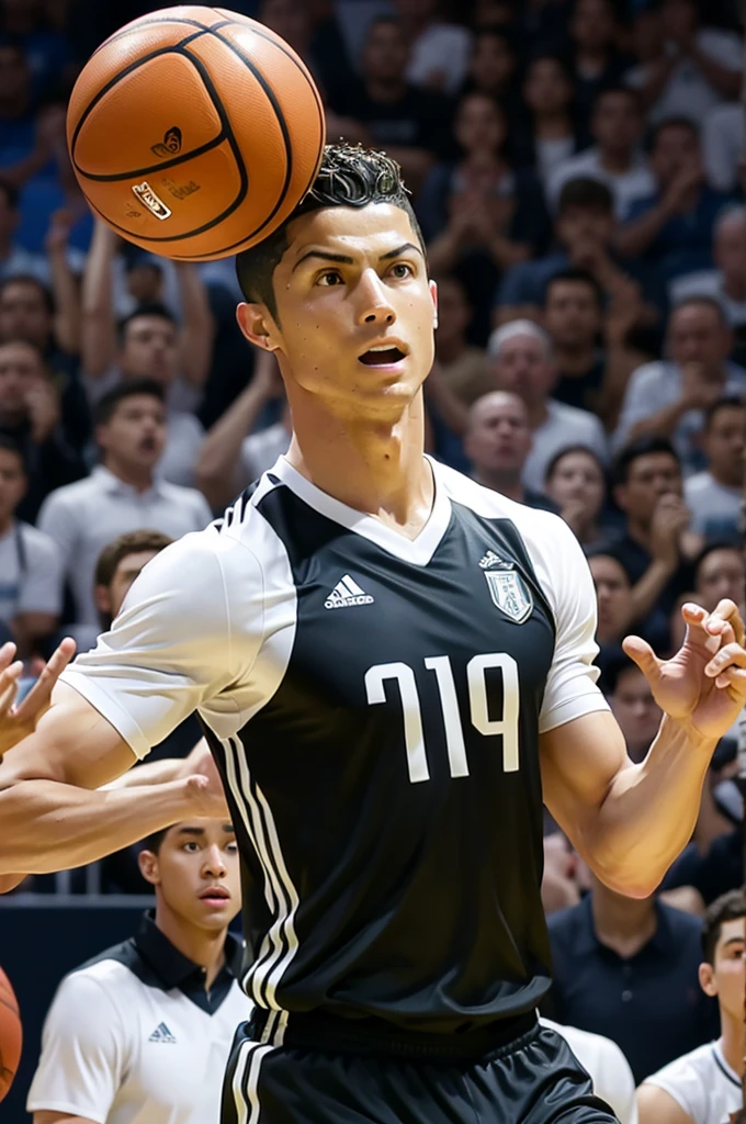 Cristiano Ronaldo playing basketball
