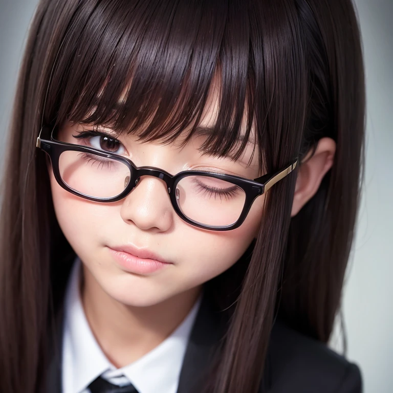 a masterpiece portrait of a beautiful young woman with a small face and a cute expression, wearing glasses , With closed eyes wearing a crow mask, wearing a black formal blazer and a short skirt, in an office setting, shot with a DSLR camera, high-quality 8k UHD image with realistic skin details, detailed facial features, rim lighting, lying on the bed