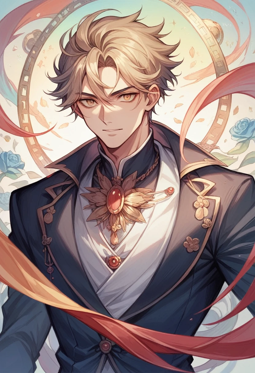 (artwork), Boy in , Superior Quality, Detailed Japan anime illustrations, Elegant visuals with soft tones, Pokémon-style drawings, fun, Colorful anime-style characters.