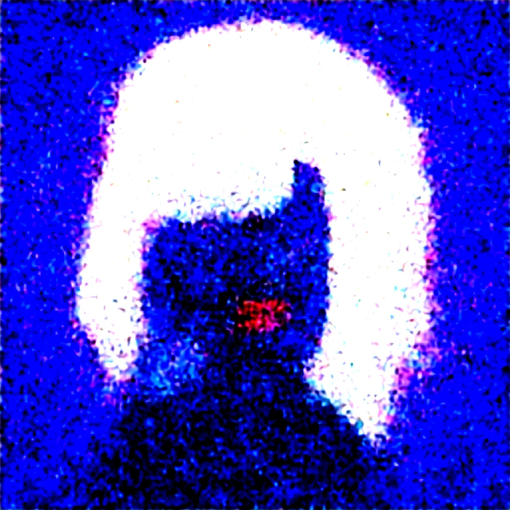 cute furry guy anthropomorphic black skunk with purple eyes with long white hair and red lipstick on his lips, in an unbuttoned women's red shirt, in a black skirt, topless, bikini under shirt, crossdressing, feminine, femboy, Holding a pointer, sitting on the desk, looks at the viewer, at the blackboard in the background of the classroom, Big hips, in brown transparent stockings, high detail, pin-up style, cartoon style