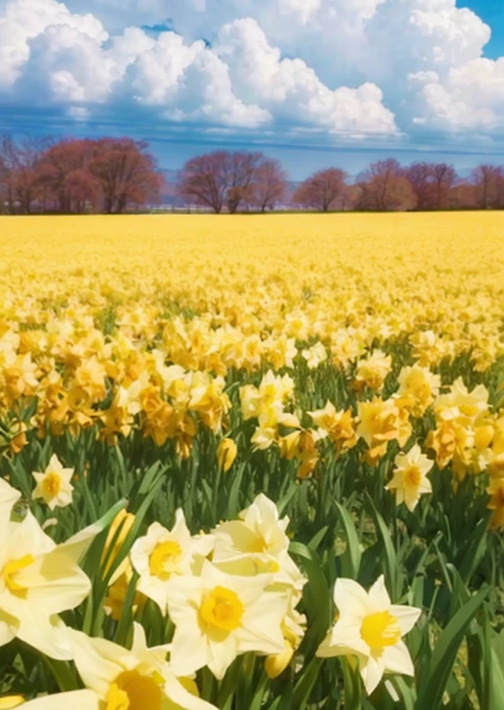 improve the quality of daffodil flowers, leave the sky a shade of pool blue