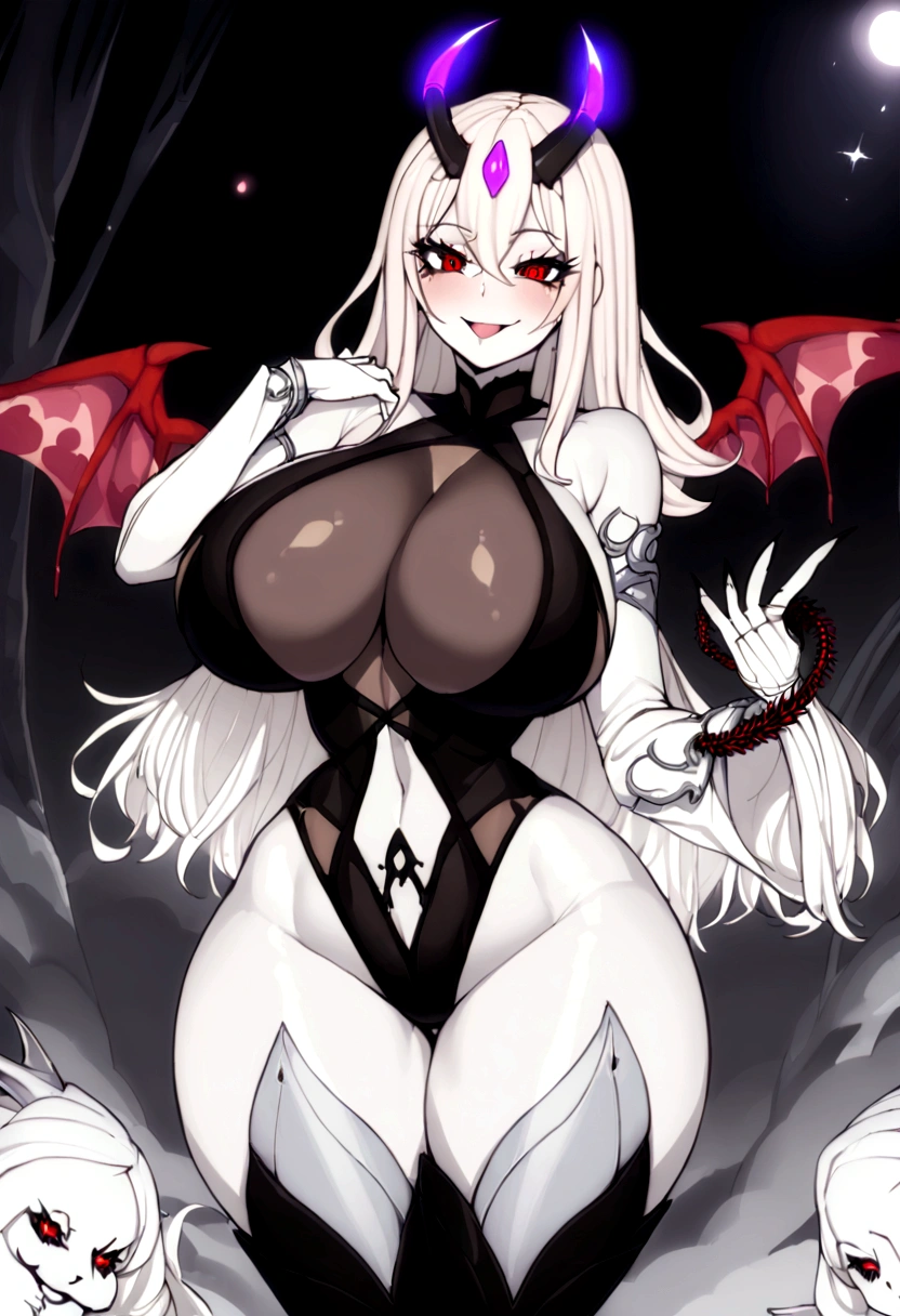 girl, (huge breasts size 128 cm), (narrow waist), Powerful woman, for white, ( big butt size 130 cm ) , beautiful face, fine features, Red eyes, SMILE, devil, psychopath,