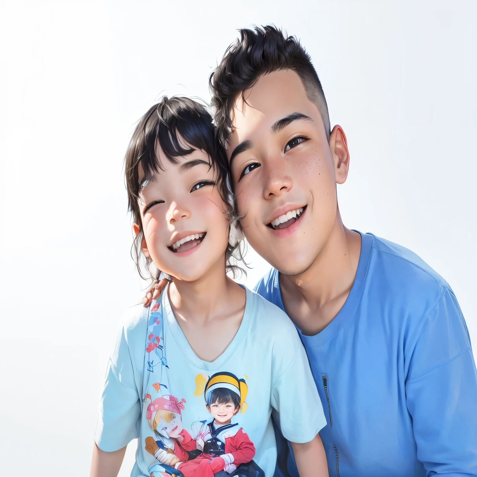 there is a young boy and  posing for a picture, both smiling at the camera, photo taken with nikon d 7 5 0, photo taken with nikon d750, childs, boy and , portrait of two people, ayanamikodon e irakli nadar, , powder Nándor Katona, by Juan O&#39;Gorman
