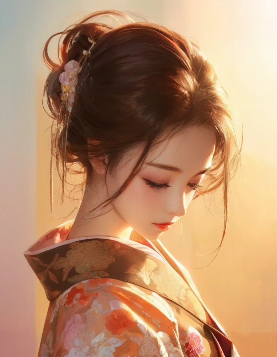 Close-up of a woman in a kimono with her eyes closed, Beautiful anime portraits, Beautiful character drawings, Gwaiz, artwork in the style of Gwaiz, Stunning Anime Face Portraits, Beautiful Anime Girls, Beautiful Anime Women, Chinese Girl, Anime Style 4k, Beautiful digital art, Beautiful anime faces, Detailed portrait of an anime girl, Anime Girl Profile