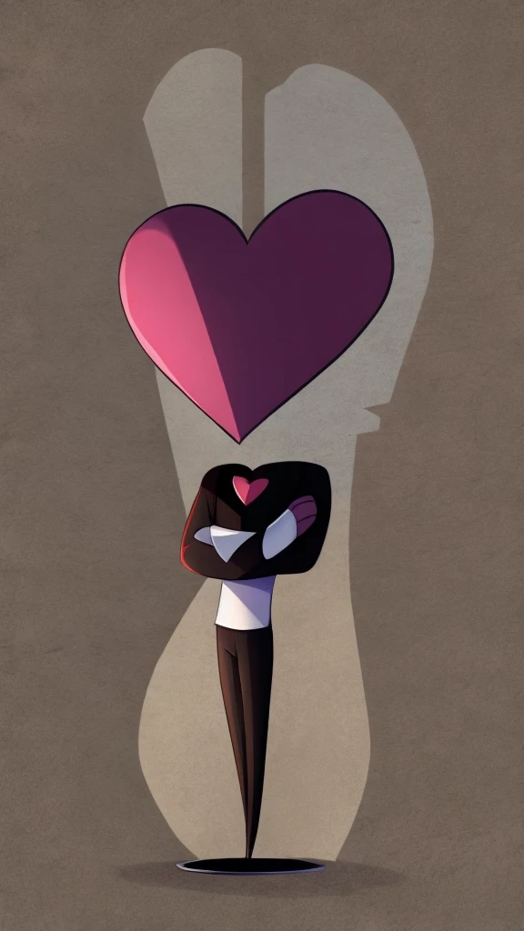 A broken heart, Grieving, animated heart, heart with arms and legs, animation style heart.