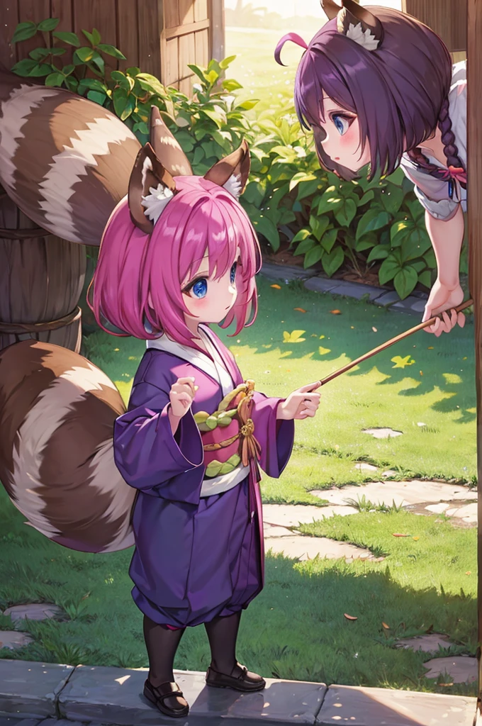 Nana kimono night in the childhood , racoon tails one