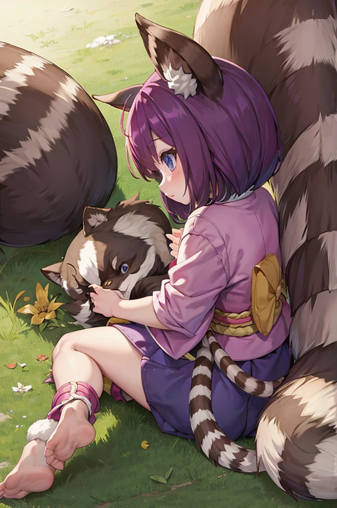 Nana kimono night in the childhood , racoon tails one