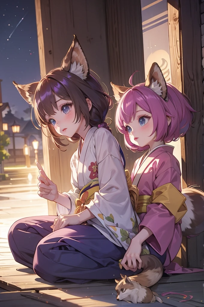 Nana kimono night in the childhood , and have tails racoon