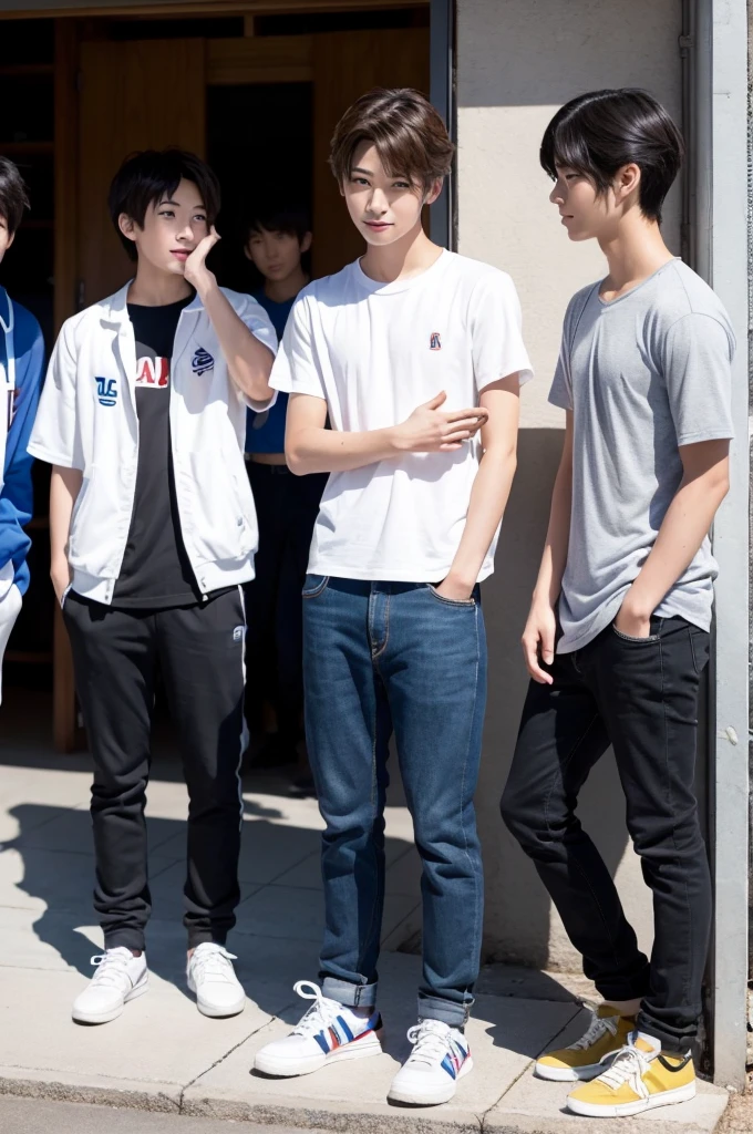 cool,,,Refreshing athletic guy,3boy,3boys,charm,The hero,youth,Japanese high school student style,Magazine Idol Style,Slim figure,Casual clothes,Smooth,Skin texture,Functional beauty,Moe,Action,Vibrancy,Breeze,A speck of dust,Natural light,face,hand,eye,Biological precision,thin limbs,male protagonist,Japanese boys,For boys, boys, boys,,,Three boys fall in love with each other,Male student,,Boys' preference,Super detailed,From friendship to love,Sexual desire,sexual excitement,Handsome body transformation,,At a happening event,Tall, handsome men maintain their male physique but their male genitalia change to female genitalia,,,Johnny's boys,A love story for boys only,,Handsome Drama,Male Focus,4K,8K,