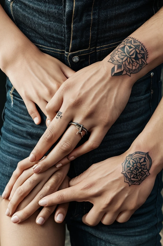 Tattoo on the ring finger with the name of Javier