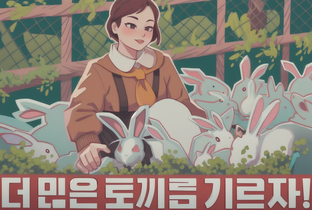 girl,rabbits