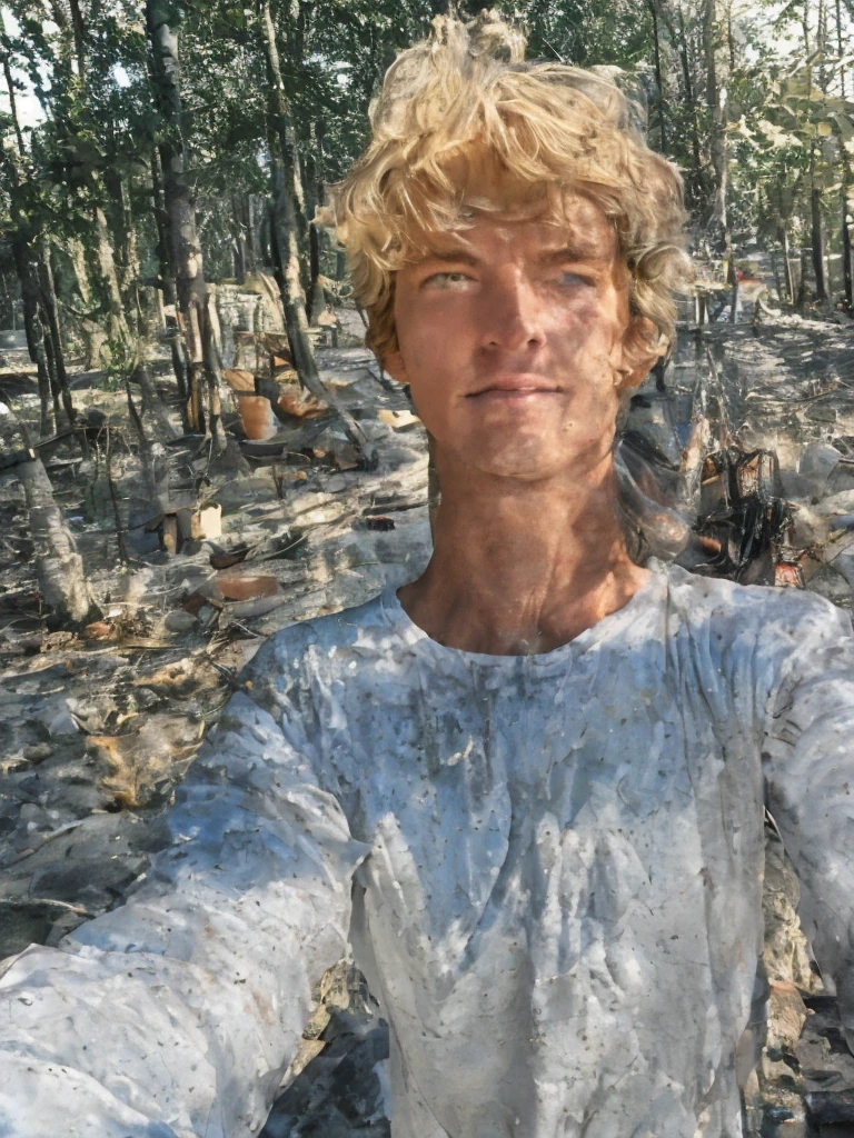 ((selfie)), ((ultra realistic)), (best quality, masterpiece:1,2), ultra-detailed, (perfect face), (full body), perfect proportions, young man, 20 years old, surfer look, hell blondes Haar, singer, , wears hiking clothes, walking in the bavarian mountains