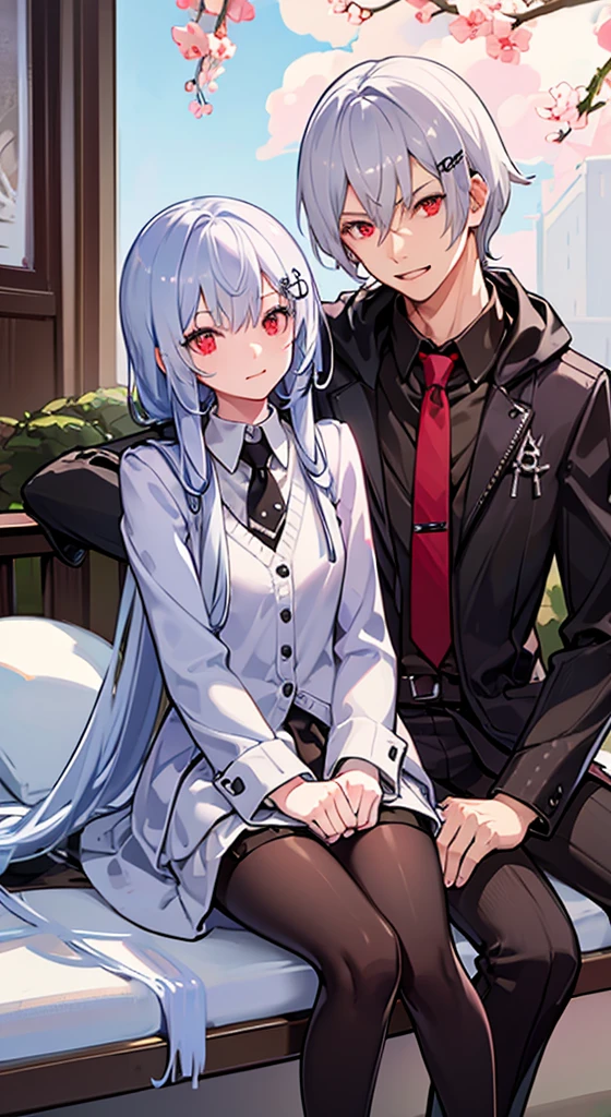 Male and female couples, Idol Photos, Photos of actors, Professional Photos, Height difference, Happiness, youthfulness, lovey-dovey, extra detailed face, detailed punk hair, very detailed character, inspired by Sim Sa-jeong, single realistic face, Cai Xukun's, detailed realistic faces, highly detailed realistic face, high detailed face anime, realistic detailed face, Accurate detailed face, attractive androgynous humanoid, Black Casual Idol Costume, ((Man with light blue hair)), ((Woman with pink hair)), ((Woman with long hair below waist)), ((Man with short hair over ears)), ((Pink hair woman with gentle expression)), ((Man with light blue hair with wild expression)), high-level image quality, masterpiece, Photographed so that the whole body can be seen, Photographed to make clothes look beautiful, Take your eyes off, ((two individuals))