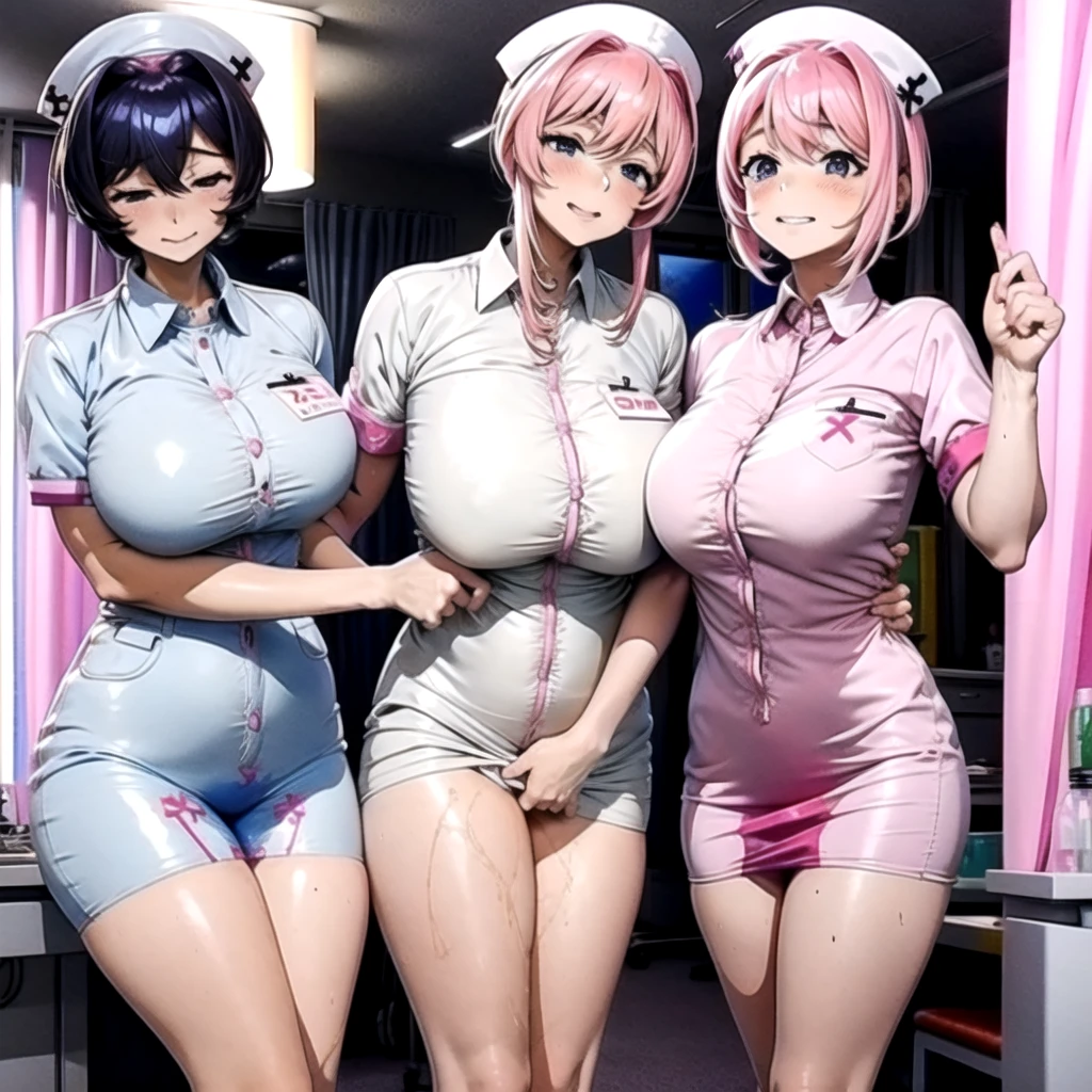 Two nurses having fun in the examination room、lesbian 、Metamorphosis、discreet breasts、Examination room、お漏らし、Touching the crotch