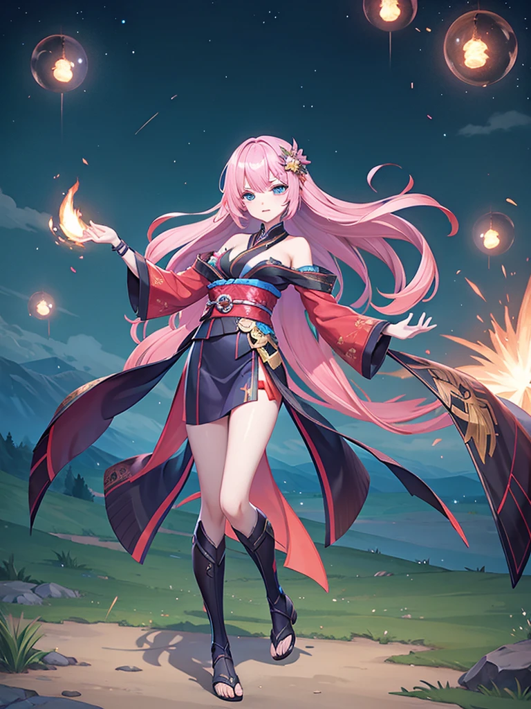 Novaria mobile legends kimono night fire work  