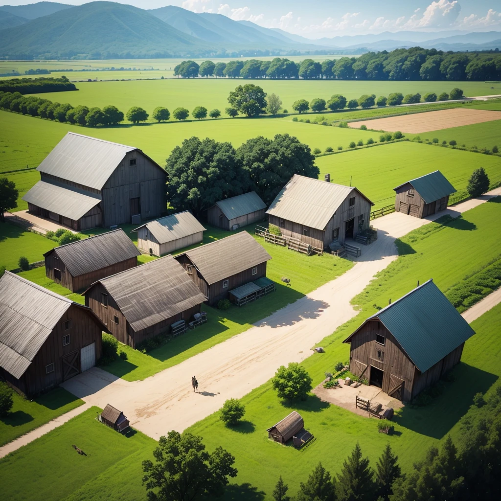 Farm, With a lot of animals