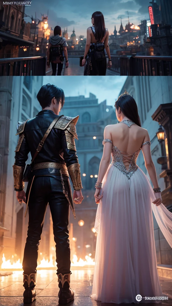 Fantasy City Male and female back view