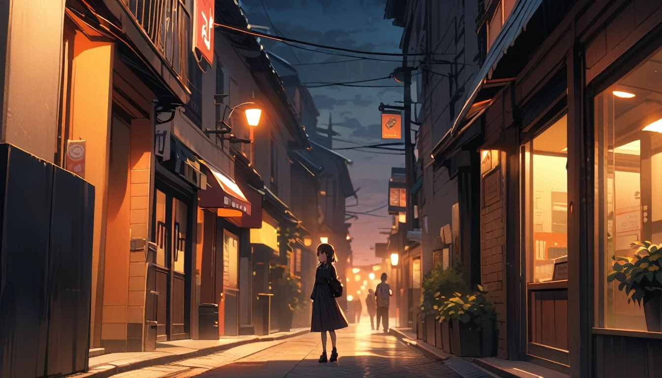 evening,Street Corner,Black cat