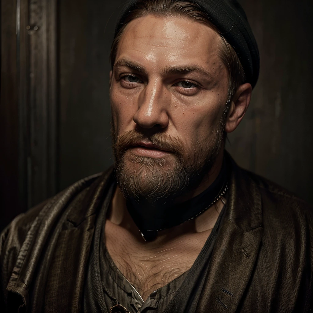 a portrait of an old coal conor mcgregor miner in 19th century, beautiful painting with highly detailed face by greg rutkowski and magali villanueve