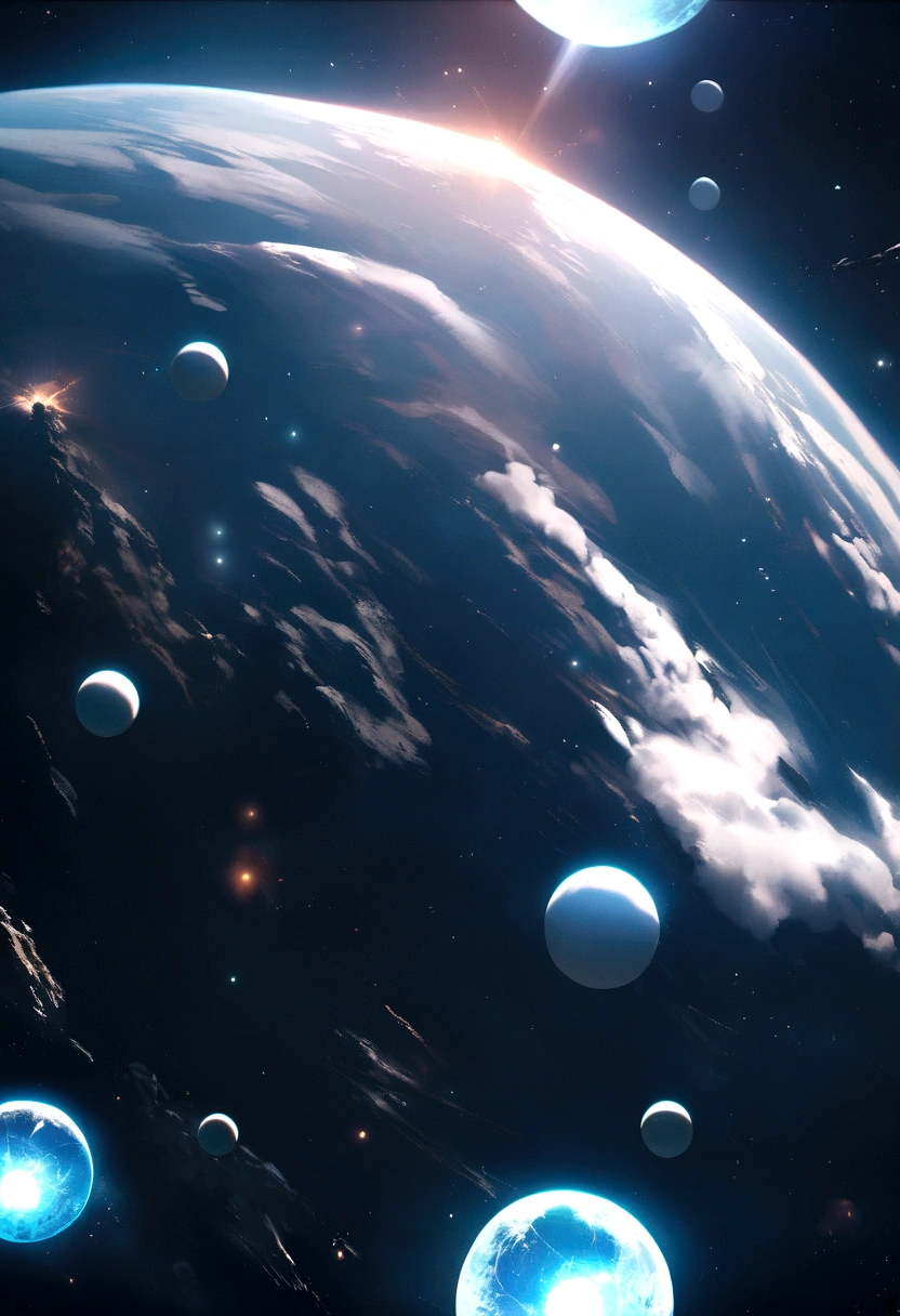 White sphere floating in space