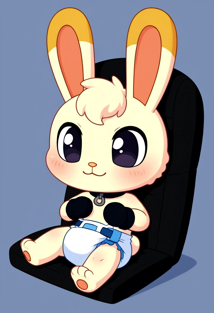  female pink rabbit, white diaper