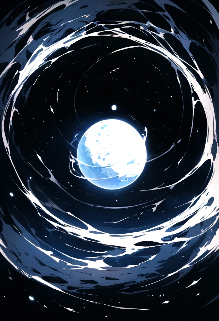 A white sphere floating in free space