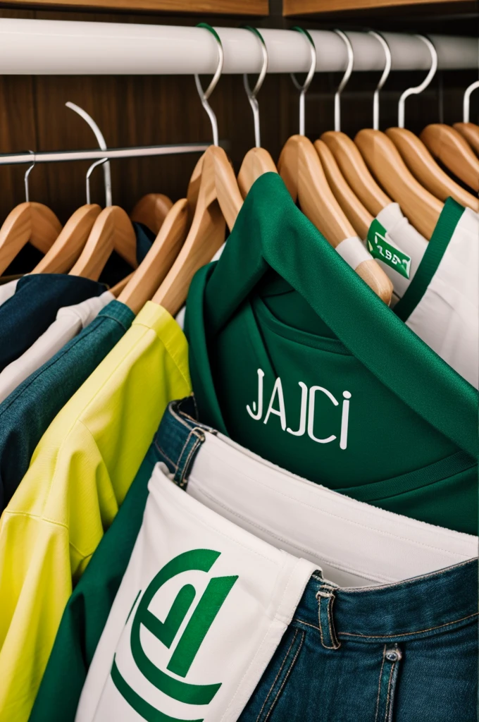 A logo for a clothing sales company with the name jade includes the color green