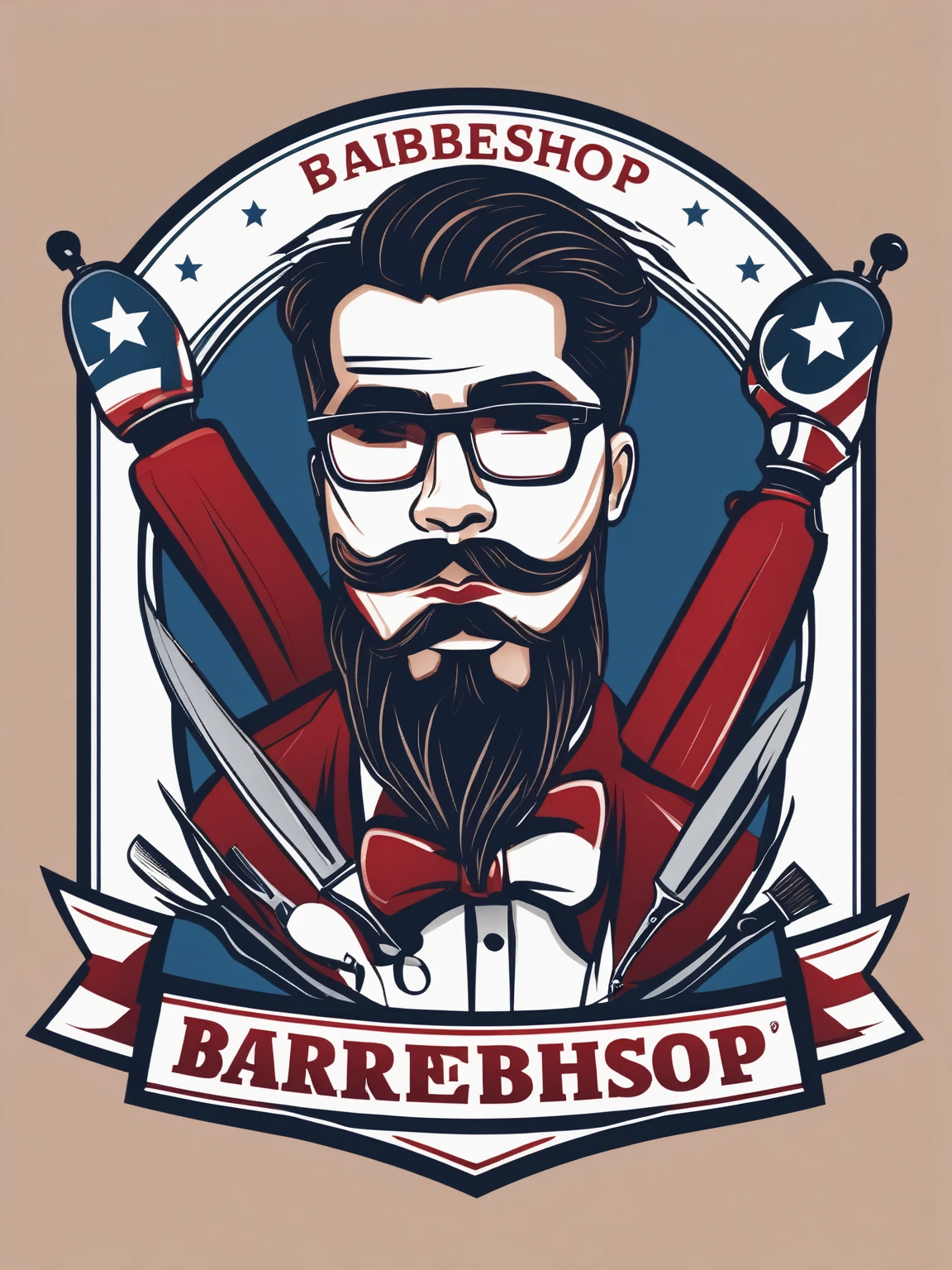 a logo design of barbershop