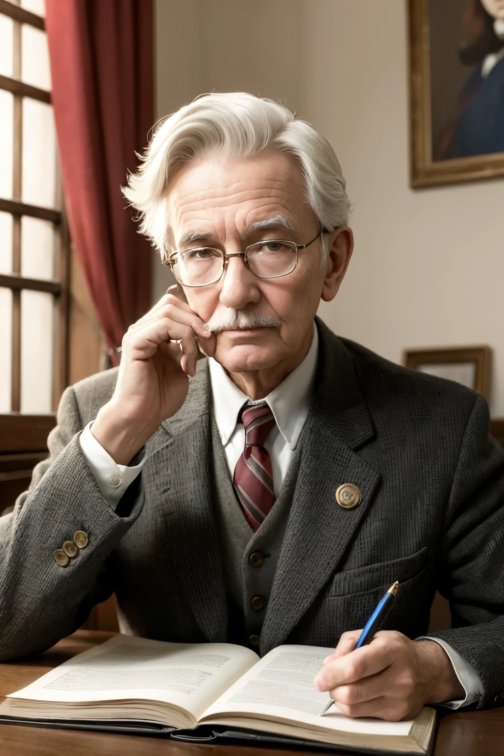 ((best qualityer)), ((work of art)), (detailded),1 20 year old boy, worried about your studies.