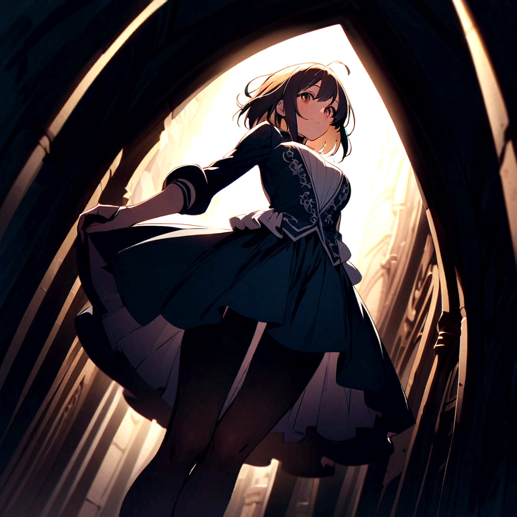 Under the skirt、Angle from below