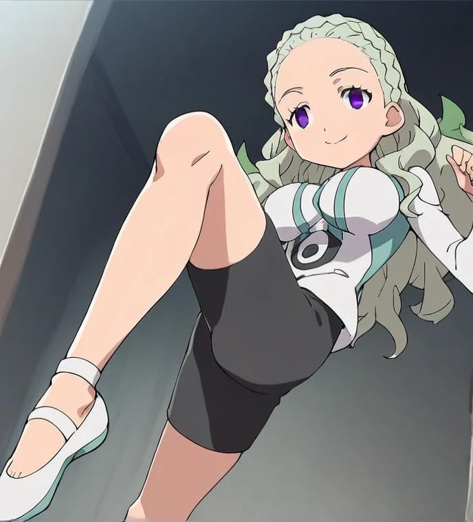 ((Highest quality)), ((masterpiece)), (be familiar with), Perfect Face, indoor, Bedroom, Watching the audience,
One woman, Wave Twist,
Open Mouth, Ecstatic expression, blush, smile,
Small breasts, Flat Chest, Young Girl, , , Girl,
Long Hair, Long Hair,
Gym suit, White short sleeves, Black shorts, Leg spread,