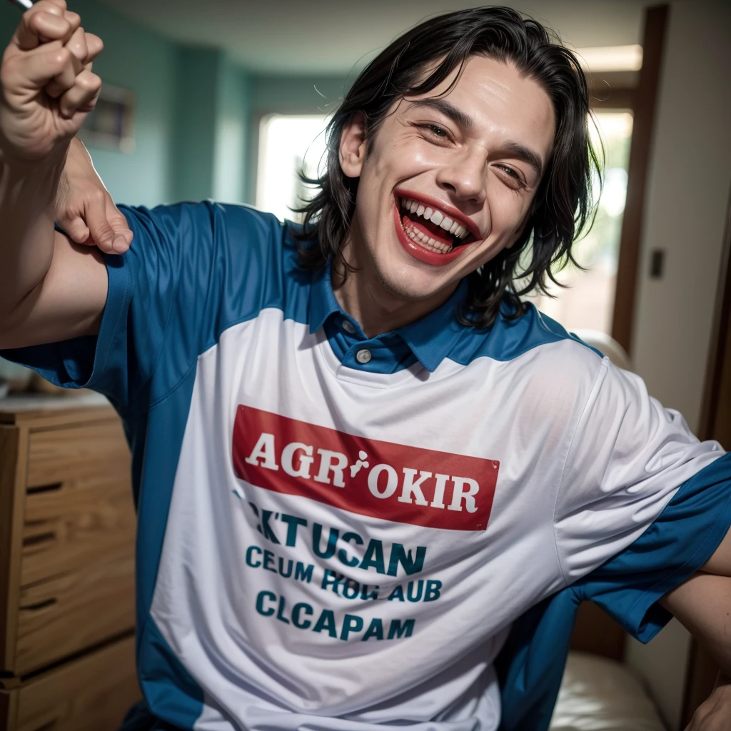 Joker going crazy and laughing with the Ceará Sporting Clube shirt