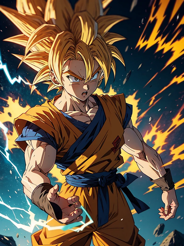 Goku seriously, super saiyan.