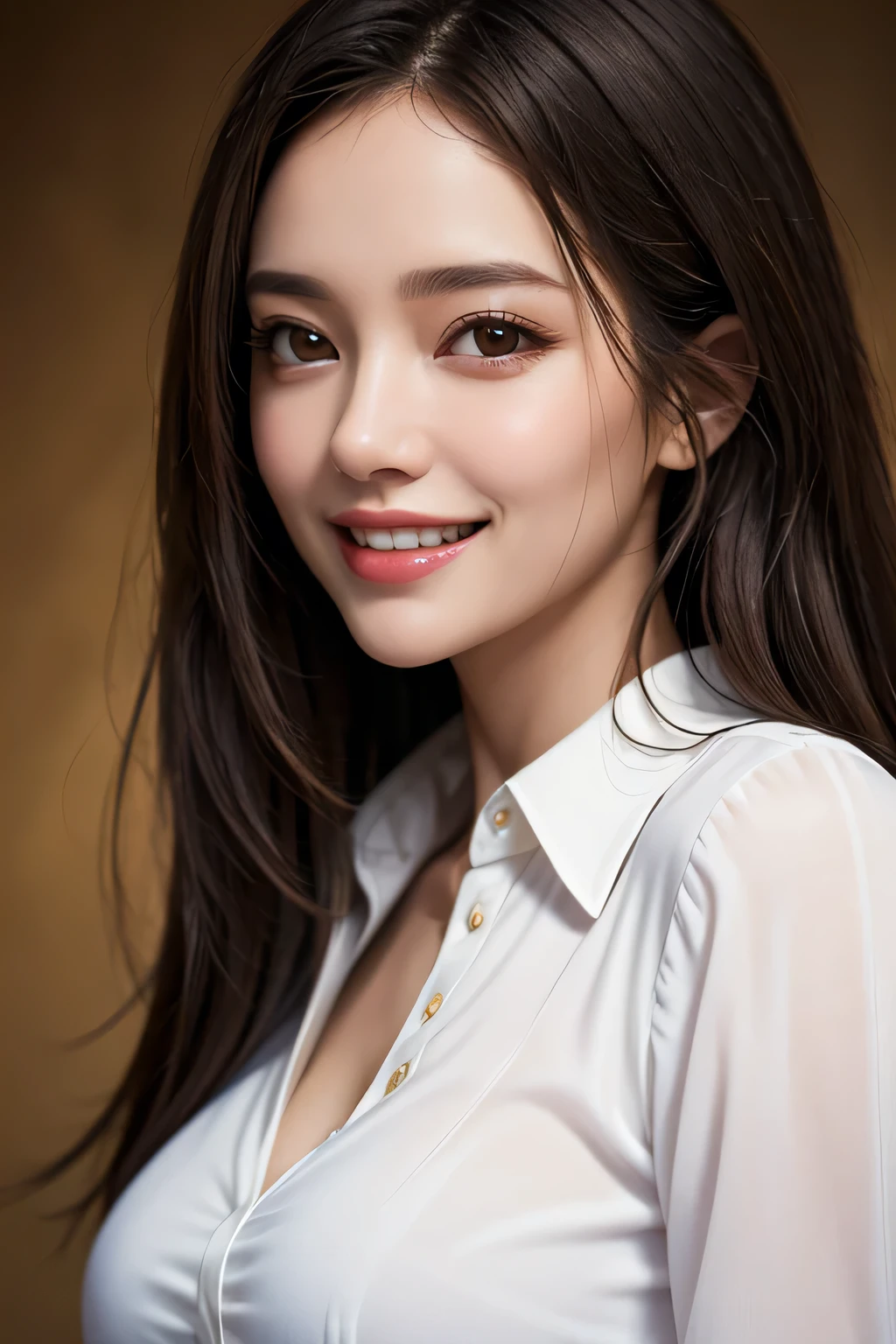 (Buttons that match the length of the shirt: 1.2),  (Unbuttoned shirt: 1.1), I can see your chest,Highest quality, masterpiece, shape, Very delicate and beautiful, Very detailed, CG, Unity, 8k wallpaper, wonderful, Finer details, Very detailedな CG Unity 8k 壁紙, Large file size, Very detailed, High resolution, Handsome detailed woman, Very detailedな目と顔, An eye for detail, Face Light, (best shape: 1.1), (Best Shadow: 1.1), ultra High resolution, (Realistic: 1.1), (Realistic 1.2: 1.1), Realistic Face Proportions, slim, smile, (Compensate: 0.4), (fluffy iris: 1.21), iris, Audience&#39;sight, Dark brown hair, Bob Hair, Earrings, Cowboy Shot, (Irregular skin imperfections, vein, Wrinkles on the skin: pores: 1.2), (Dark Night Background: 1.2), (Bokeh: 1.4), shade, Outdoor, grenn eyes,17yo,