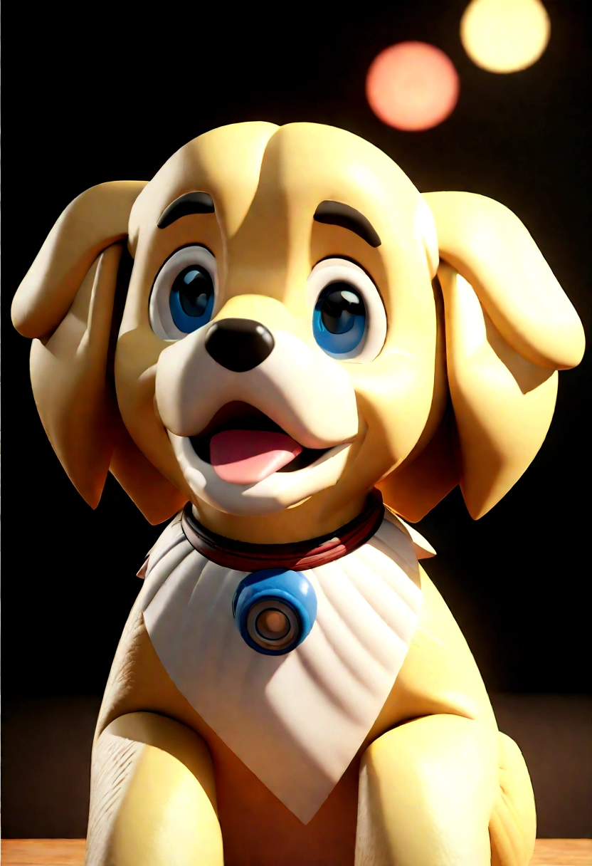 cartoon character of a female golden retriever dog, animation character, stylized character, animation style rendering, 3d stylized, Arnold Maya rendering, Stylized 3D rendering, toon render screenshot, 3d character, 3d character, Stylized 3D rendering, 3D character rendering, cartoon character, Personagem de close up, character posing,  (Pixar-style) (master part:1.2) (bokeh) (best qualityer) (skin detailed) (detailed texture) (8K) (Argilla) (cinematic lighting) (sharp focus
