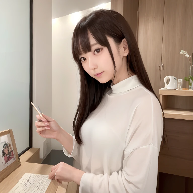 傑作)、(最高品質:1.5)、(フォトリアリスティック:1.2)、(超現実的), (高解像度), (写実的な), (後処理),(鋭い焦点), 鮮明なフォーカス:1.2,バックライト, (品質の向上:1.4), (細いウエスト)、((女性1名:1.4))、日本人、リアルな肌、ナチュラルカラーリップ、(小さい口:1.4)、口は開いていない、厚い唇、(卵型の顔)、揃った前髪、前髪で眉毛を隠す、((33歳の女性))、ボブヘア、 (ボブカットヘアー,), 耳の後ろの髪、(タレ目)、((優しい大きな笑顔)),((((ふっくらとした頬)))),