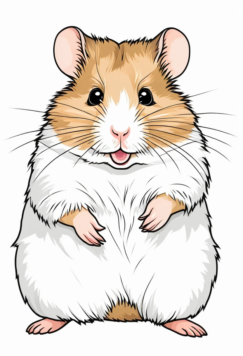 coloring page for kids, hamster