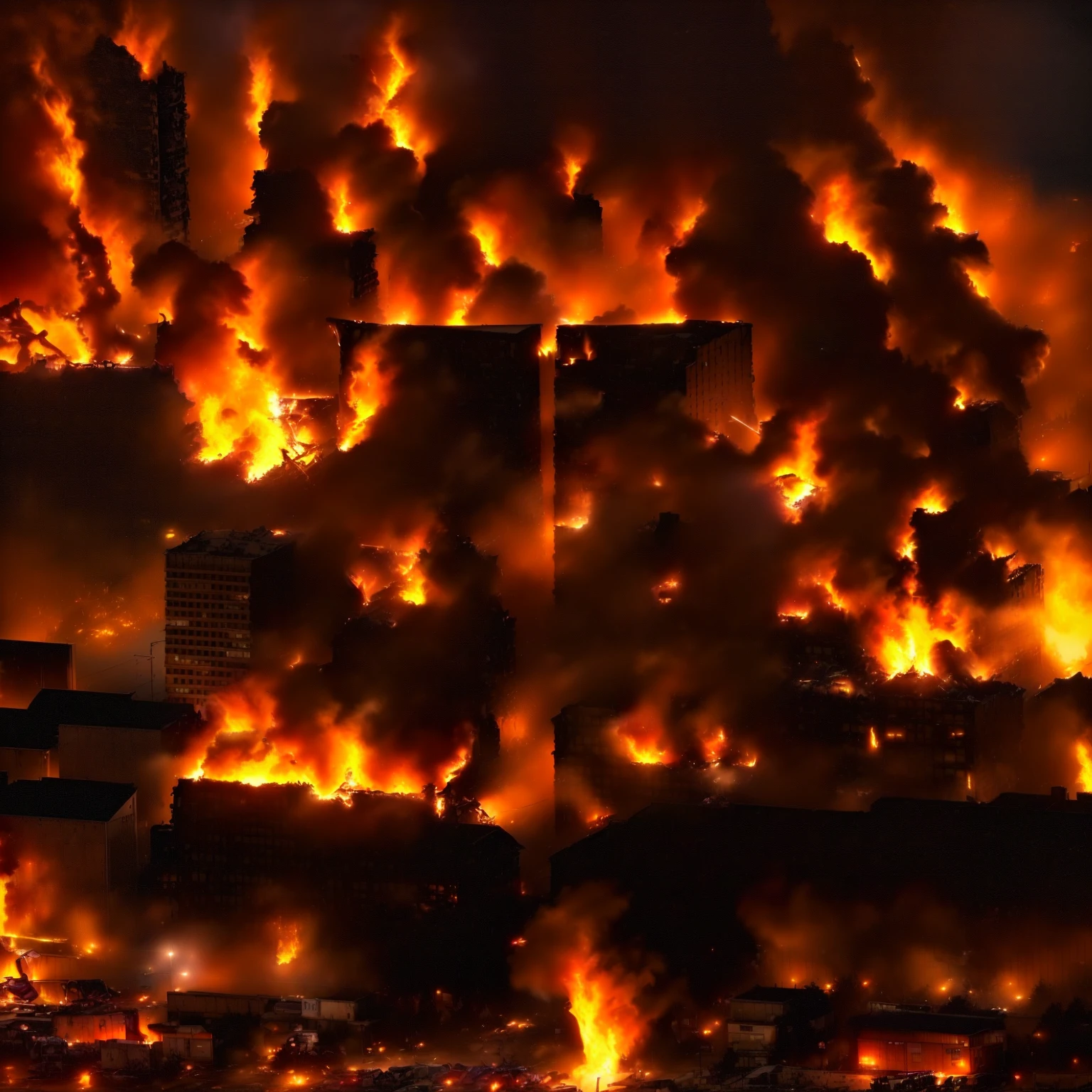 flames are lit up in the dark near a building, burning bus inferno, burning bus crash inferno, burning building, skatepark in flames, intense smoldering, arson, the matrix servers on fire, closeup photo, burning buildings, fire, fire and explosions, building on fire, burning houses, the buildings are on fire, koyaanisqatsi, burning cars