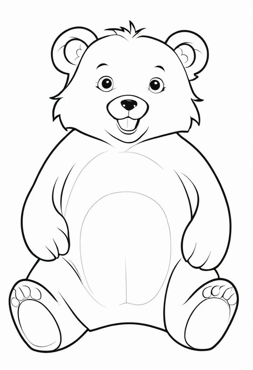 coloring page for kids, bear