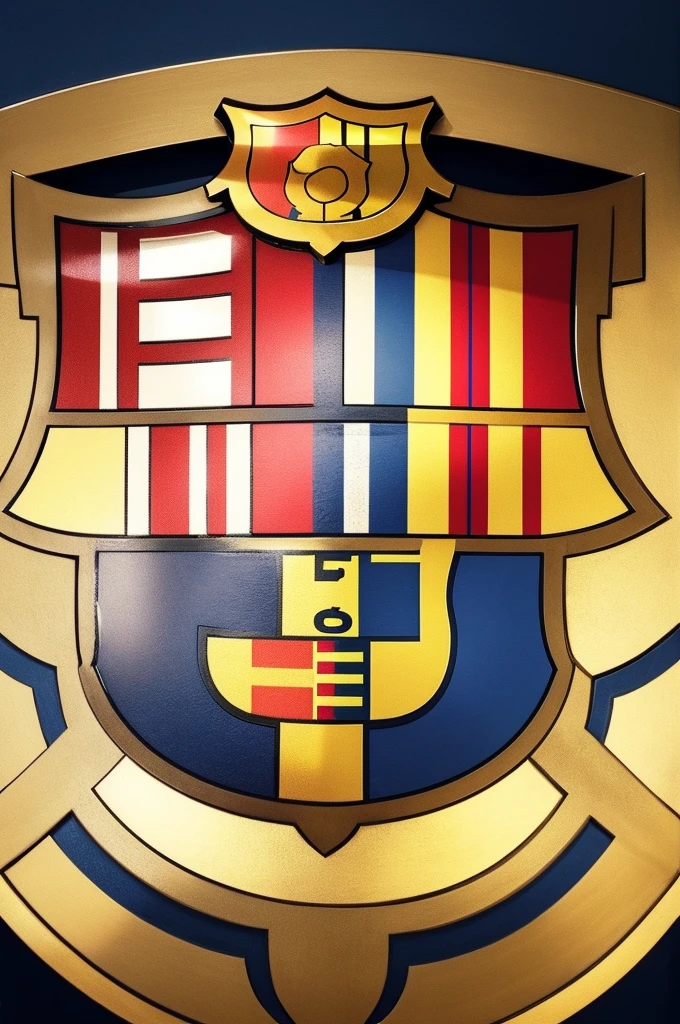 A football shield in the shape of Barcelona&#39;s shield , the shield must have the LC 