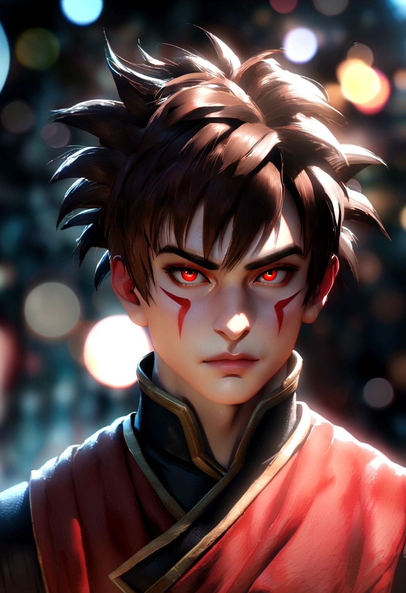 Mito Negro Goku,monkey,head portrait,close up,of a real,Facial features are carefully portrayed,textura de pele realista,estilo dark,depth of fields,destacados,real light,Ray tracing,oc rendered,hyperrealisti,best qualityer,8K,Masters' works,superfino,Detailed pubic hair,anatomical correct,sharp focus on the eyes,bokeh,Facial features are carefully portrayed