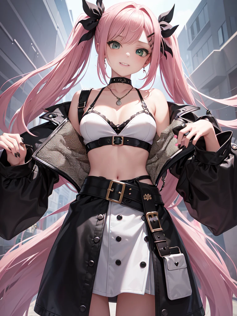 pink hair,middle chest,standing,