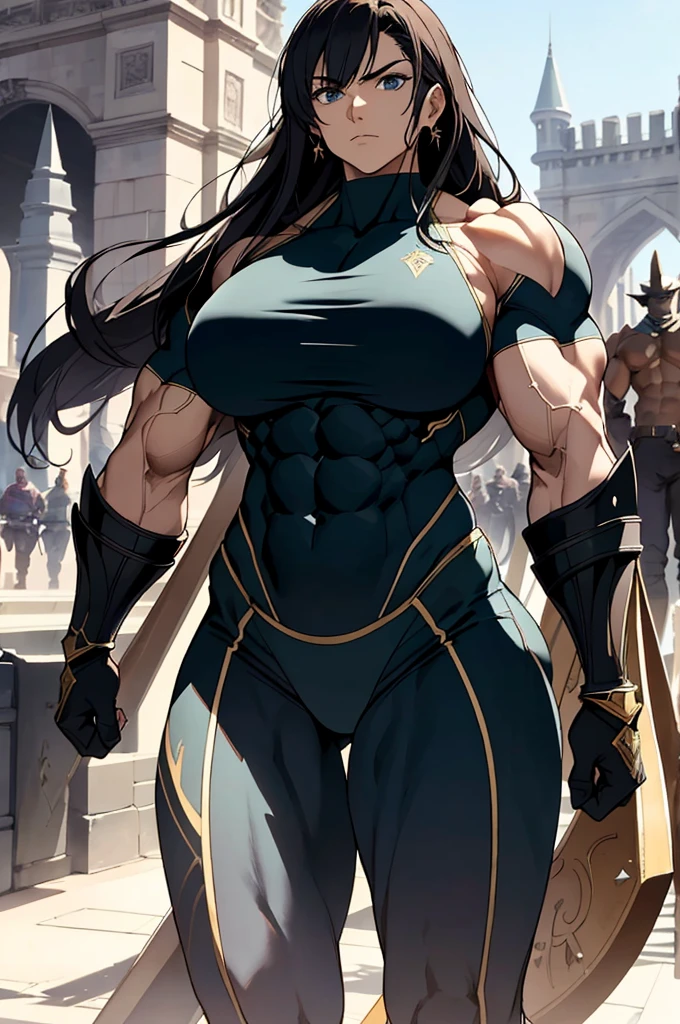 (Best lighting) , (Very intricate details) , 4K Integration, (Super fine CG: 1.2) , (8K: 1.2),(original), (masterpiece) , (Highest quality),(masterpiece:1.4),((Full images))、Anime-ish high quality,(masterpiece),masterpiece, Highest quality, Absurd,((Masterpiece, 4K, 8K, High resolution)),(masterpiece), (Highest quality), (Super detailed), (Very delicate and beautiful), ((Cowboy Shot)), 1 female,((Valkyria on the battlefield))、(((Cerveria Bress)))
((Female Bodybuilder:1.5)),A woman with a muscular chest like a male bodybuilder, Huge body、A giant woman towering over the cityscape、10 meters tall、((Beautiful woman)),((Woman warrior)),(((Full body image:1))),from frontknight girl,Brave and resolute attitude,((Metal armor)),(Plate Mail),((Metal armor shaped like pectoral and abdominal muscles)), ((Heavy armor)), Metal Reflection,Castle Background,Medieval streetscape,Fluttering Cloak、Brave pose,Strength and elegance,Solemn atmosphere,Powerful aura,((The Queen's Appearance))、Determined jawline,((The Strongest Queen of Mankind))、(Huge muscular physique),(Protruding veins)、Raised trapezius muscle、very thick neck、((Strong arms with bulging biceps))、A muscular chest、Six-pack、((Thick, muscular legs))、Overflowing with incredible strength、Muscles bulging out from under the force of force all over the body、Graceful Movement,A commanding presence,Poses that show off their monstrous power,Dynamic configuration,Vibrant colors,Perfect balance,Light and shadow contrast,Down to the smallest thread,Sharpen highlights and shadows,Impressive level textures,Sharp focus,Rich and realistic backgrounds,Magnificence and grandeur,((The Mighty Queen)),((Queen of Superpowers)),((A powerful queen of dignity and grandeur)), Inspiring and majestic,Dignified and fierce,Guardian of the kingdom,Unstoppable courage,Divine Destiny,Indomitable spirit,Unforgettable beauty,Unwavering Strength
