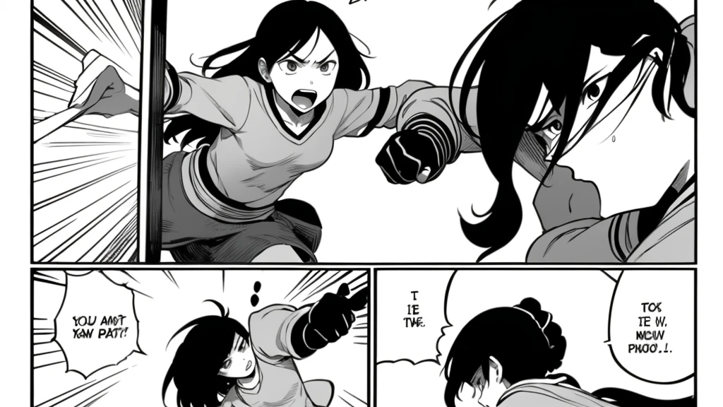 Story of two girls fighting in a class , girl  , angry face , punch , kick 