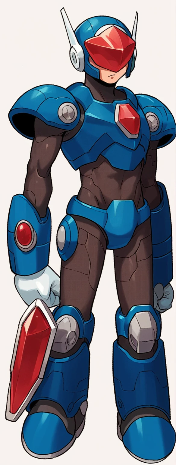 in kinu-sensei artstyle, Kinu Nishimura style, 1boy, solo, hardboiled, reploid, The image showcases several iterations of the character Megaman X in his design from "Mega Man X8". This character, a Reploid, features a sleek, futuristic design with a predominantly blue color scheme and light blue highlights. The first design shows a rounded, simplistic form, emphasizing a youthful and approachable appearance. The second design introduces angular features, giving him a tougher and more mature look. The third design further enhances these aspects with added armor details and more defined muscle structure, highlighting his combat-ready nature. The side profiles show his helmet with a red gem centerpiece and intricate arm and leg armor details. The overall art style is dynamic, with clean lines and a mix of soft and hard shading to emphasize his mechanical yet heroic qualities.
AI art prompts:
- "Futuristic Reploid, Megaman X design, blue and light blue color scheme, sleek and dynamic design, detailed armor, combat-ready, heroic stance, clean lines, mix of soft and hard shading."
- "Megaman X Reploid character design, angular features, youthful and approachable appearance, futuristic armor, red gem centerpiece, intricate details, heroic and combat-ready."
- "Reploid hero, sleek and futuristic, blue armor, light blue highlights, dynamic design, side profiles, detailed helmet, clean lines, soft and hard shading., in kinu-sensei artstyle