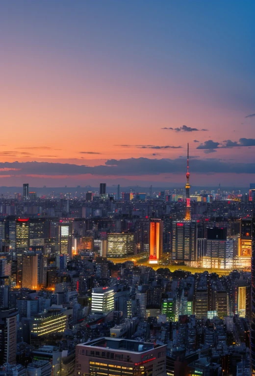 Sunset Tokyo landscape