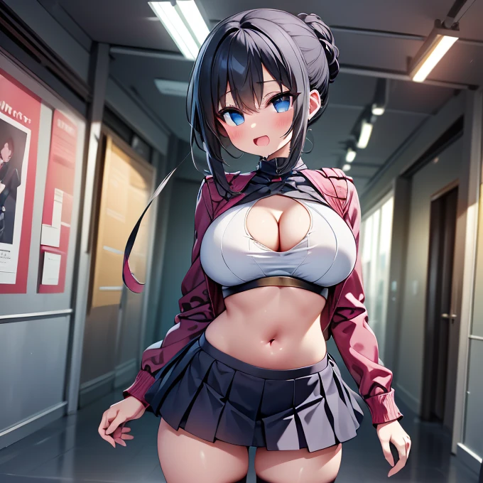 (Cute eyes), (Sparkling eyes), Highest quality,wonderful,finely,Highly detailed CG Unity 8k wallpaper, (Stand in line:1.2), (Three Girls, Cute eyes, Black Hair, blue eyes, (Dark Skin:1,2), Dressed), (Magical Pink Girl Costume,Frilled mini skirt:1.1), (Skinny body:1.3), (Huge breasts:1.3), (Cleavage cutout) ,(Crop Top Belly Button), (Open your mouth:1.1), (Long Tongue:1.1), (Drooling from the mouth:1.1), (Black knee socks:1.1),(Thighs:1.2),(Waistline:1.2)