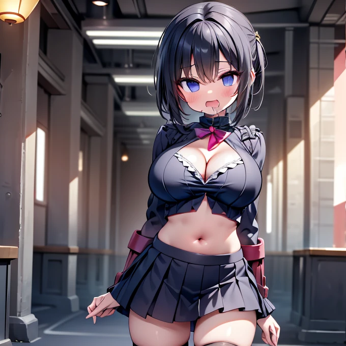 (Cute eyes), (Sparkling eyes), Highest quality,wonderful,finely,Highly detailed CG Unity 8k wallpaper, (Stand in line:1.2), (Three Girls, Cute eyes, Black Hair, blue eyes, (Dark Skin:1,2), Dressed), (Magical Pink Girl Costume,Frilled mini skirt:1.1), (Skinny body:1.3), (Huge :1.3), (Cleavag) ,(Crop Top Belly Button), (Open mouth:1.1), (Long Tongue:1.1), (Drooling from the mouth:1.1), (Black knee socks:1.1),(Thighs:1.2),(Waistline:1.2)