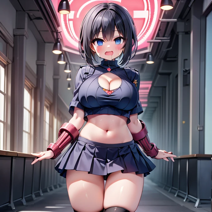 (Cute eyes), (Sparkling eyes), Highest quality,wonderful,finely,Highly detailed CG Unity 8k wallpaper, (Stand in line:1.2), (Three Girls, Cute eyes, Black Hair, blue eyes, (Dark Skin:1,2), Dressed), (Magical Pink Girl Costume,Frilled mini skirt:1.1), (Skinny body:1.3), (Huge breasts:1.3), (Cleavage cutout) ,(Crop Top Belly Button), (Open your mouth:1.1), (Long Tongue:1.1), (Drooling from the mouth:1.1), (Black knee socks:1.1),(Thighs:1.2),(Waistline:1.2)