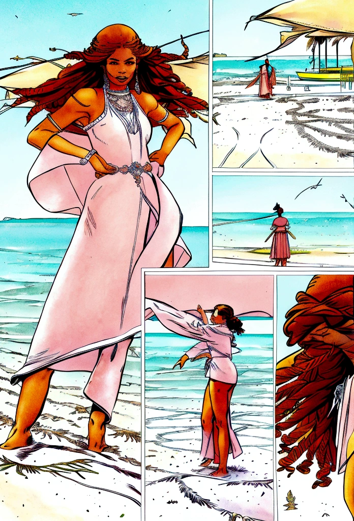 A summer goddess on beach